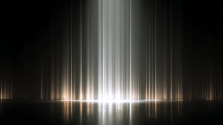 abstract scene with rays and lights on a dark background. 3d renderingの素材