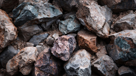 Background of stones. Texture of stones. Stones on the ground.の素材