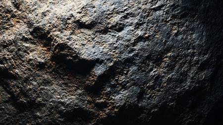 Black stone background gold texture. Rock surface. Dark rock texture.の素材