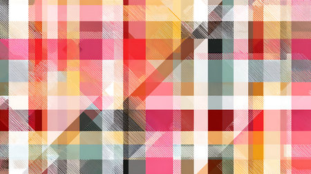 Seamless pattern of multicolored plaid. Vector image.の素材