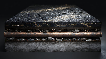 3d rendering of a piece of coal on a black background.の素材