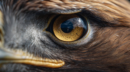 Close up of a golden eagle's eye. Bird of prey.の素材