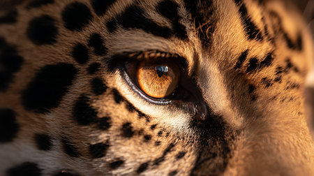 Eye of a leopard. Close-up. Selective focus.の素材