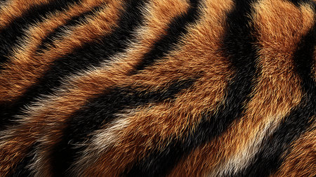 Close up of tiger fur texture. Abstract background and texture for design.の素材