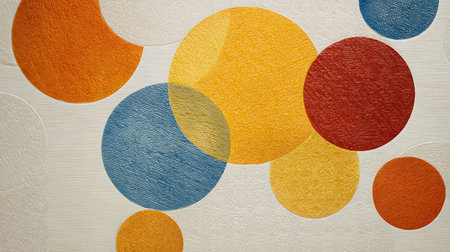 Colorful circles on paper texture. Abstract background for your design.の素材