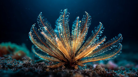3d illustration of a beautiful corals in the sea, close-upの素材