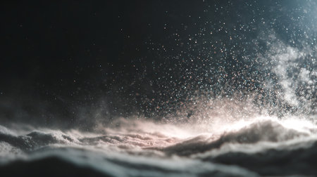 Fantasy landscape with clouds and stars. 3d render illustration.の素材