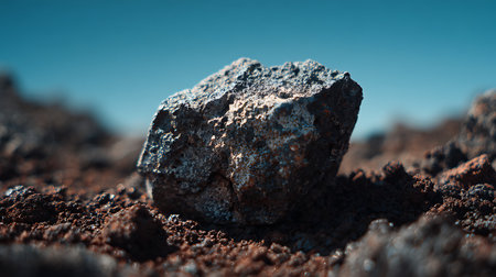 Close up of a stone on the ground. Selective focus.の素材