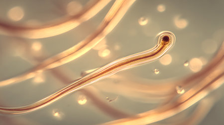 3d illustration of abstract background with blurred waves and dew dropsの素材