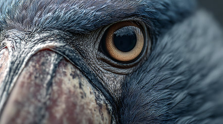 Portrait of a stork with blue eyes. Close up.の素材