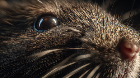 Close-up of a rat's eye. Shallow depth of field.の素材