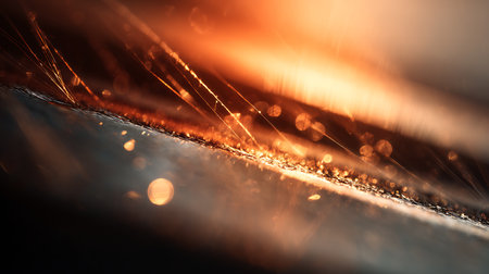 welding metal with sparks, close-up, selective focusの素材