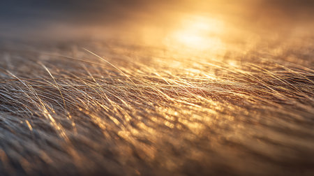 Close up of human hair with sunlight effect. Abstract nature background.の素材