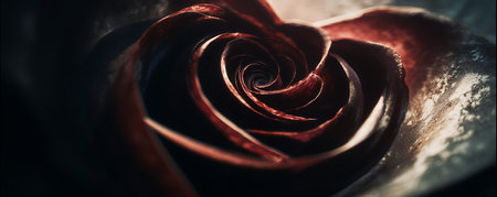Close up of a red rose, shallow depth of field, selective focus.の素材