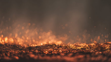 Gold glitter sparkle defocused bokeh abstract texture background.の素材