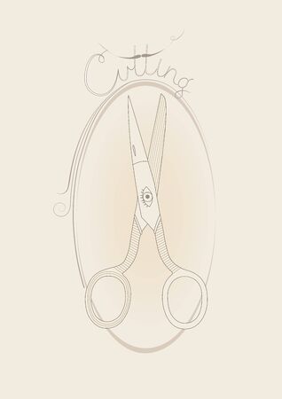 Scissors. card illustration.のイラスト素材