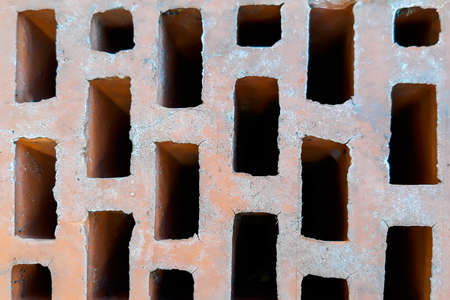 Texture of an old red brick wallの写真素材