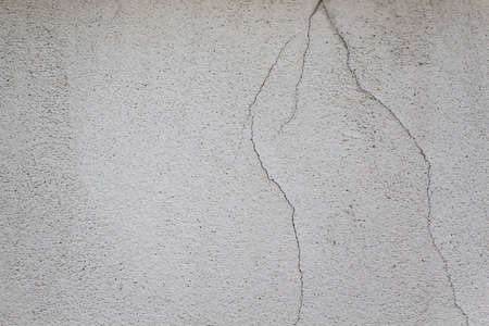 Crack on white stucco closeupの写真素材