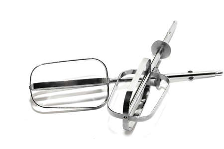 Metal whisk for mixer isolated on white background