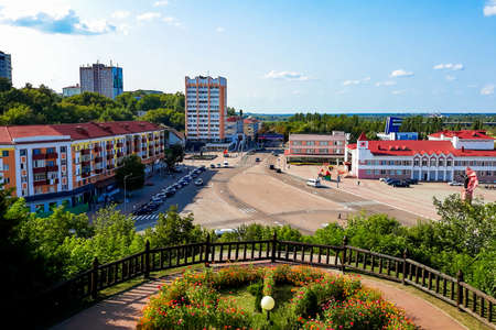 View of the city from a height. Beautiful view of the panorama of the big city from a heightの写真素材