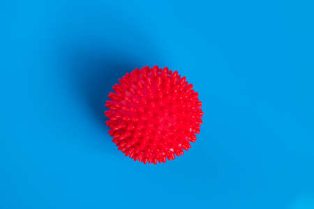 Coronavirus concept on blue background close-upの写真素材