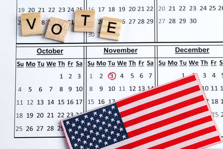 Election day in the USA, reminder on the calendar. Voting concept.の写真素材