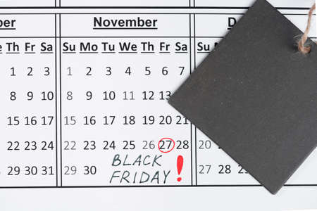 Calendar reminder of the sale. Concept Black Friday November 27th.の写真素材