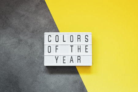 Minimalistic geometric concept for design. Trend color of 2021 is illuminating and ultimate gray.の写真素材