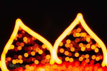 Christmas defocus lights. Festive decor elements. City illumination.の写真素材