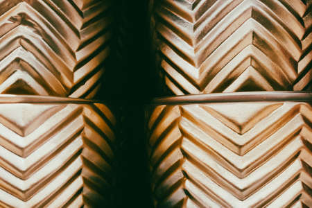 Sale of flower pots in store. Stack of ceramic planters for home plants.の写真素材