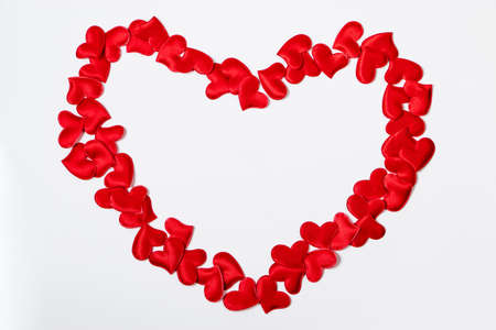 Big red heart on white background. Valentine's day concept, place for text.の写真素材