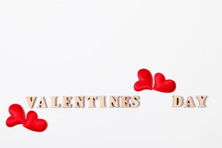 Valentine's day lettering. Minimalistic concept for holiday of lovers.の写真素材