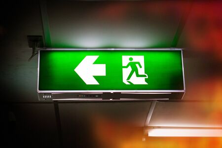 Fire exit in factory.の写真素材