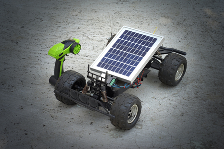 Remote control vehicles, prototypes of solar energy, solar car,の写真素材