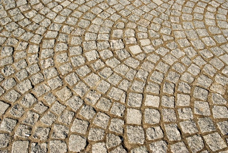 A fragment of the stone pavement close upの写真素材