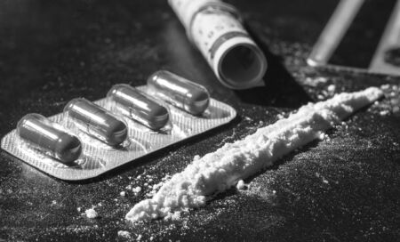 addiction, Cocaine track, syringe, heroinの写真素材