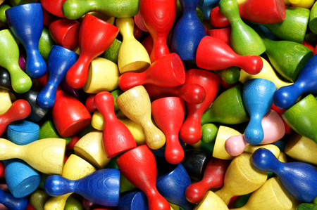 Wooden game pieces の写真素材