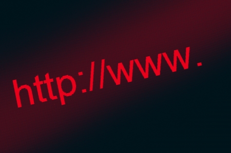 Internet address on a computer monitor の写真素材