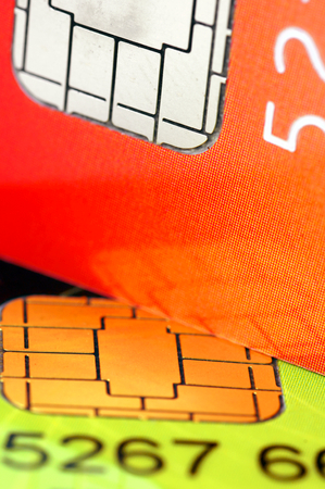 Two credit card chip の写真素材