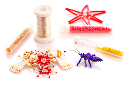 Things made by hand from beads.の写真素材