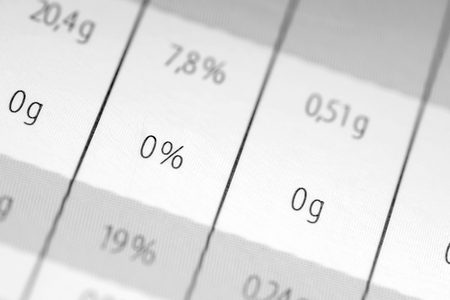 Label on food supplementation with information on the content of substancesの写真素材