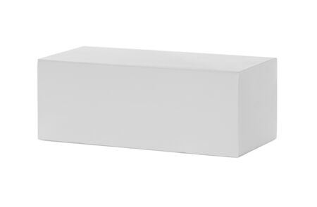 White paper box isolated on white background.の写真素材