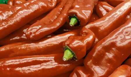 red peppers closeup photoの写真素材