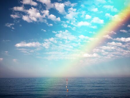 rainbow landscape seaの写真素材