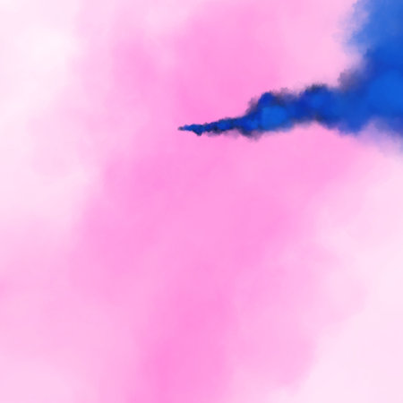 abstract pink and blue smoke on white background with copy space.の写真素材
