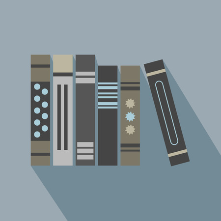 Organized hard copy books icon with long shadowのイラスト素材