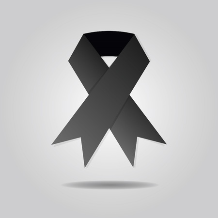 Abstract black ribbon on gray gradient backgroundのイラスト素材