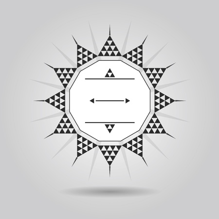 Abstract blank triangle tiles star banner decoration icon on gray gradient background.のイラスト素材