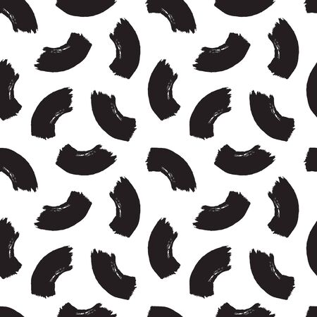 Modern and trendy abstract black curvy drawing brush pattern on white backgroundのイラスト素材