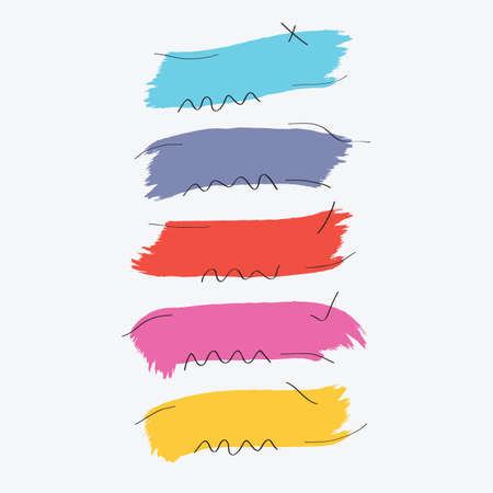 Abstract trendy bright and colorful creative empty banners design element set on white backgroundのイラスト素材